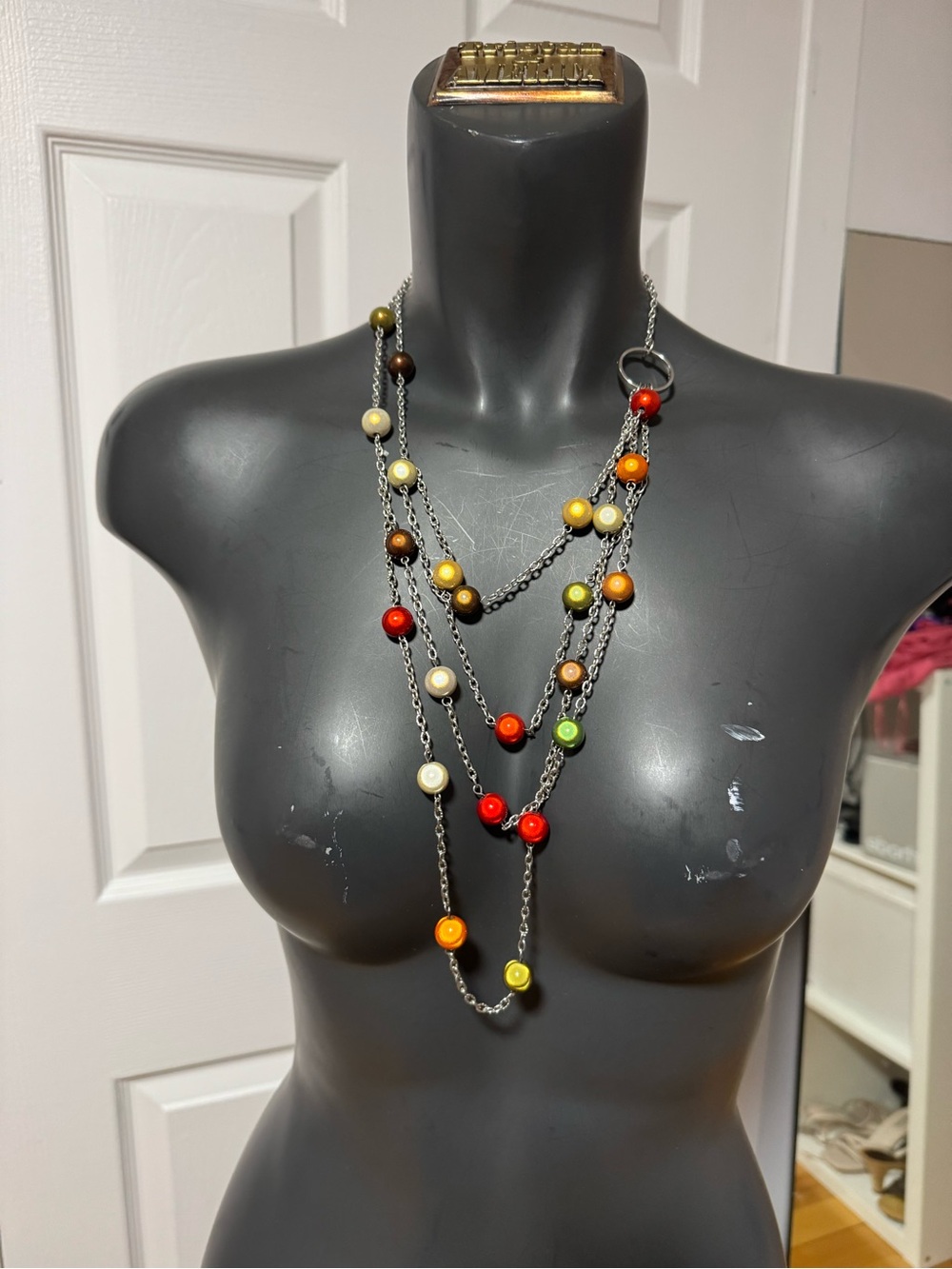 Multi-Color Beaded Layered Necklace - Women's Jewelry
